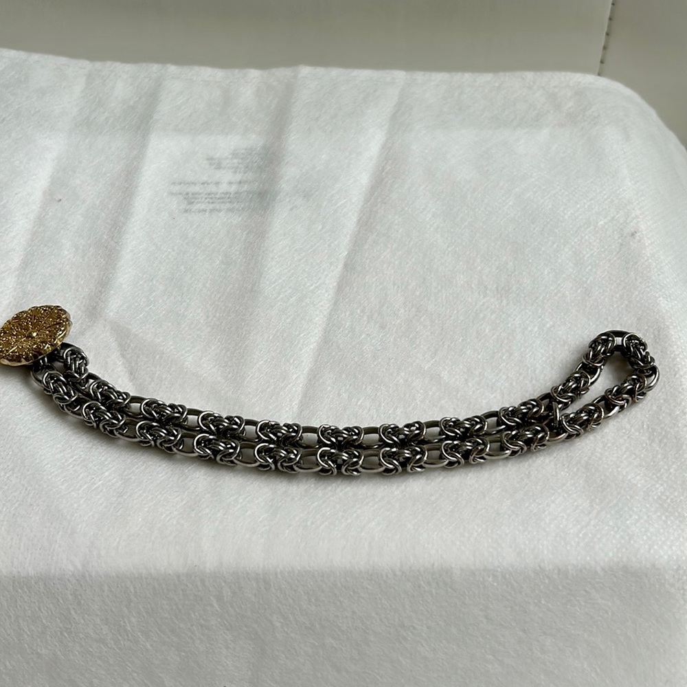 Banana Republic Silver Tone Double Chunky Interlo… - image 4